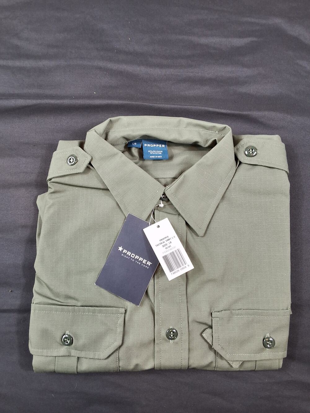 Propper Men’s Tactical Utility Shirt Large Regular Olive Green Long Sleeve NWT